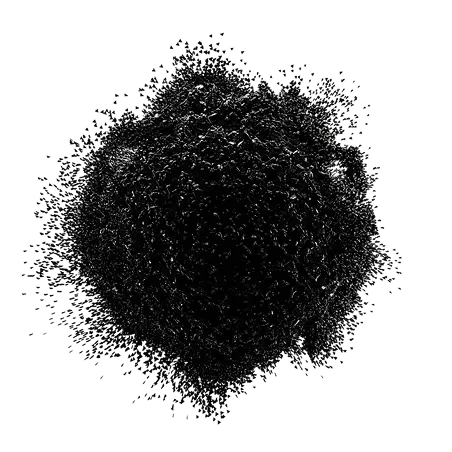 A black ball centered against a solid black background, creating a seamless visual effect.