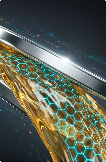 A metallic wire featuring a blue and gold pattern, showcasing intricate design and craftsmanship.