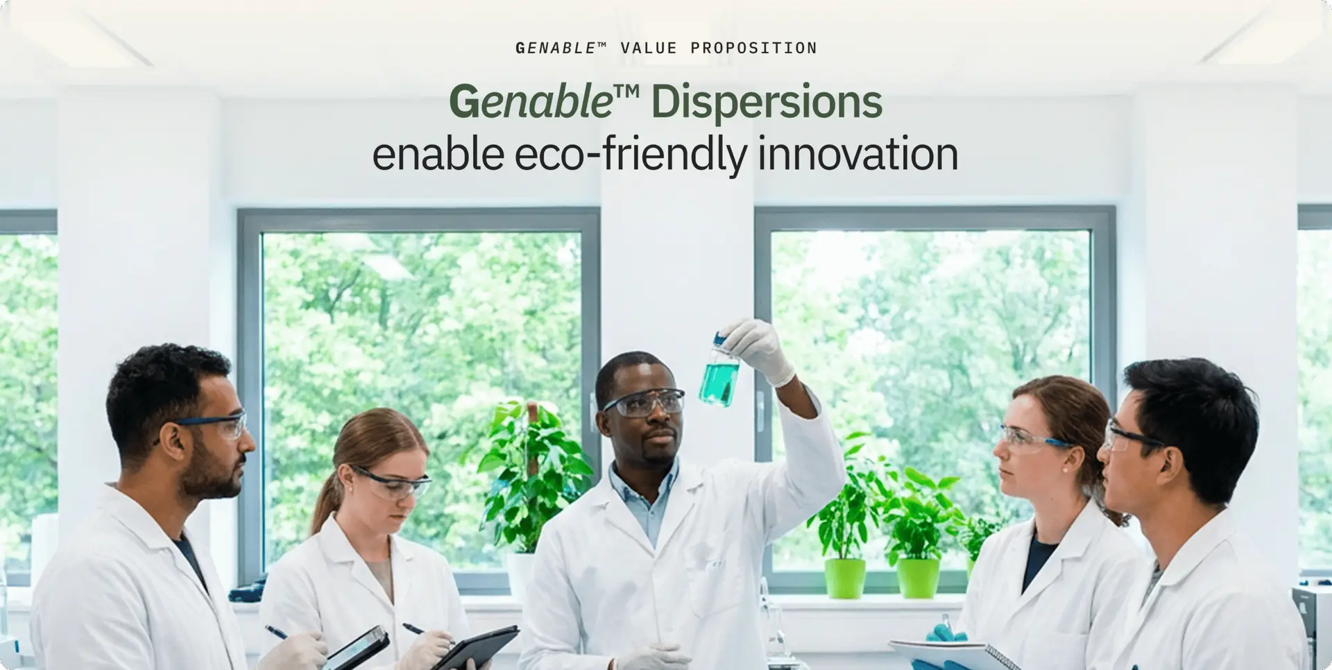 Illustration of geno-dispersion concept promoting eco-friendly innovation in sustainable practices and technologies.